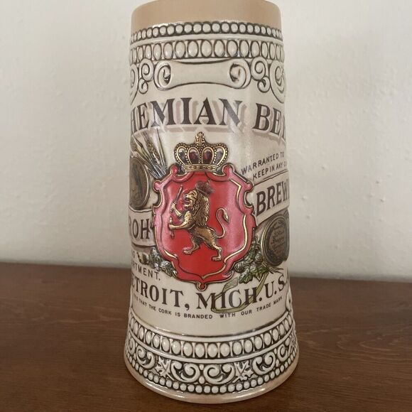 Vtg Stroh Brewing Beer Stein Bohemian Heritage IV Collector's Stein Boho #17018 - Picture 2 of 8